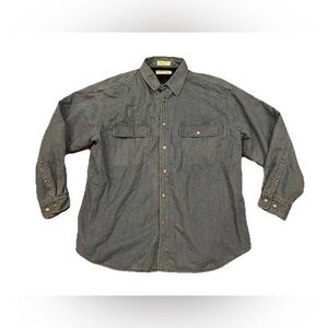 Orvis Fleece Lined Chambray Cotton Heavy Shirt Jacket Shacket Men’s XL